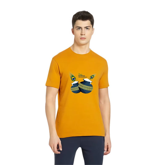 Lookswala Mens Round Neck Janamashtami T-Shirt With Half Sleeves