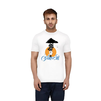 Lookswala Mens Round Neck Janamashtami T-Shirt With Half Sleeves