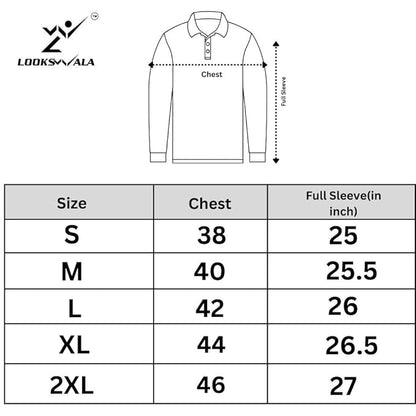 Lookswala Mens Sportswear Polo Full Sleeves T-Shirt