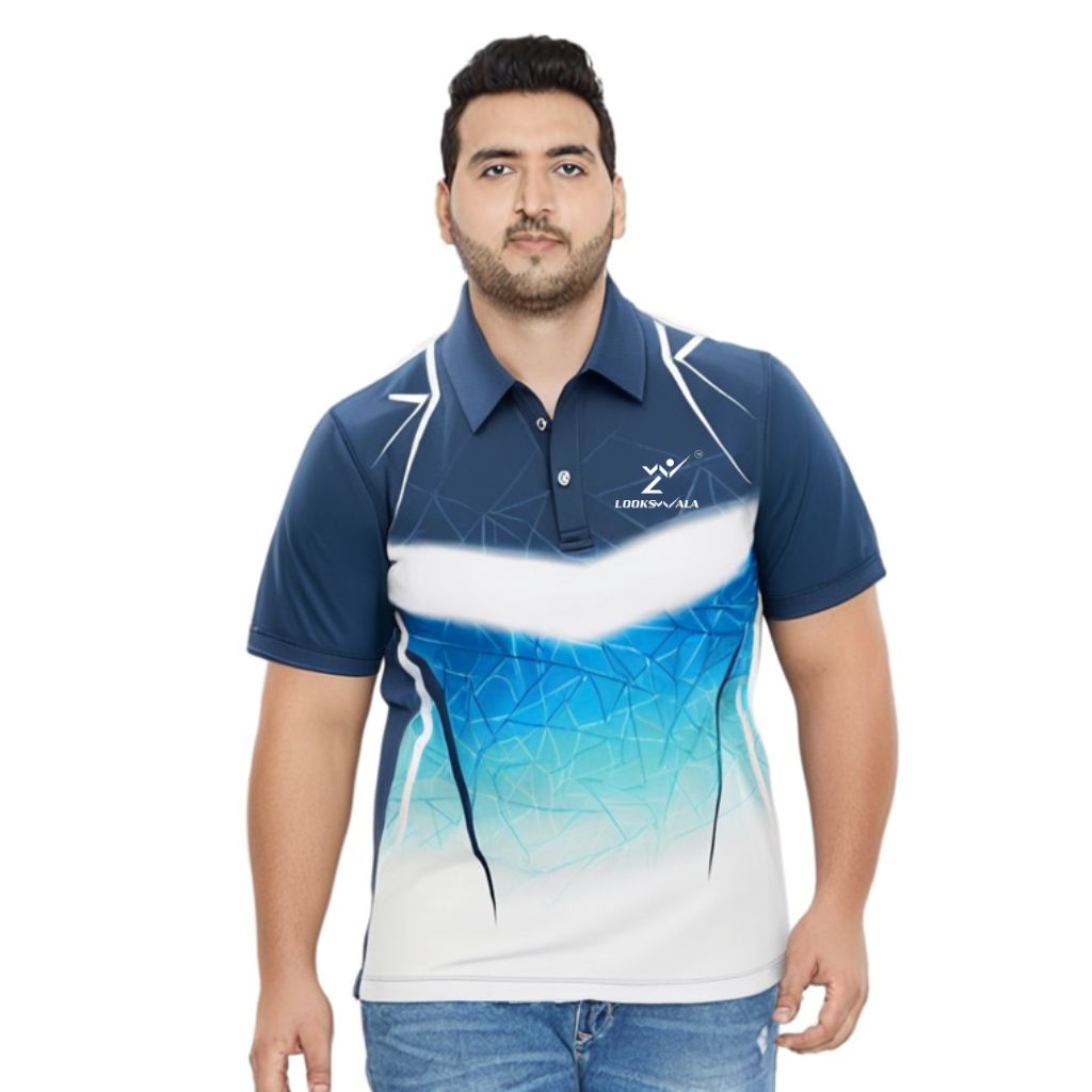 Lookswala Mens Sportswear Polo Oversized T-Shirt With Half Sleeves