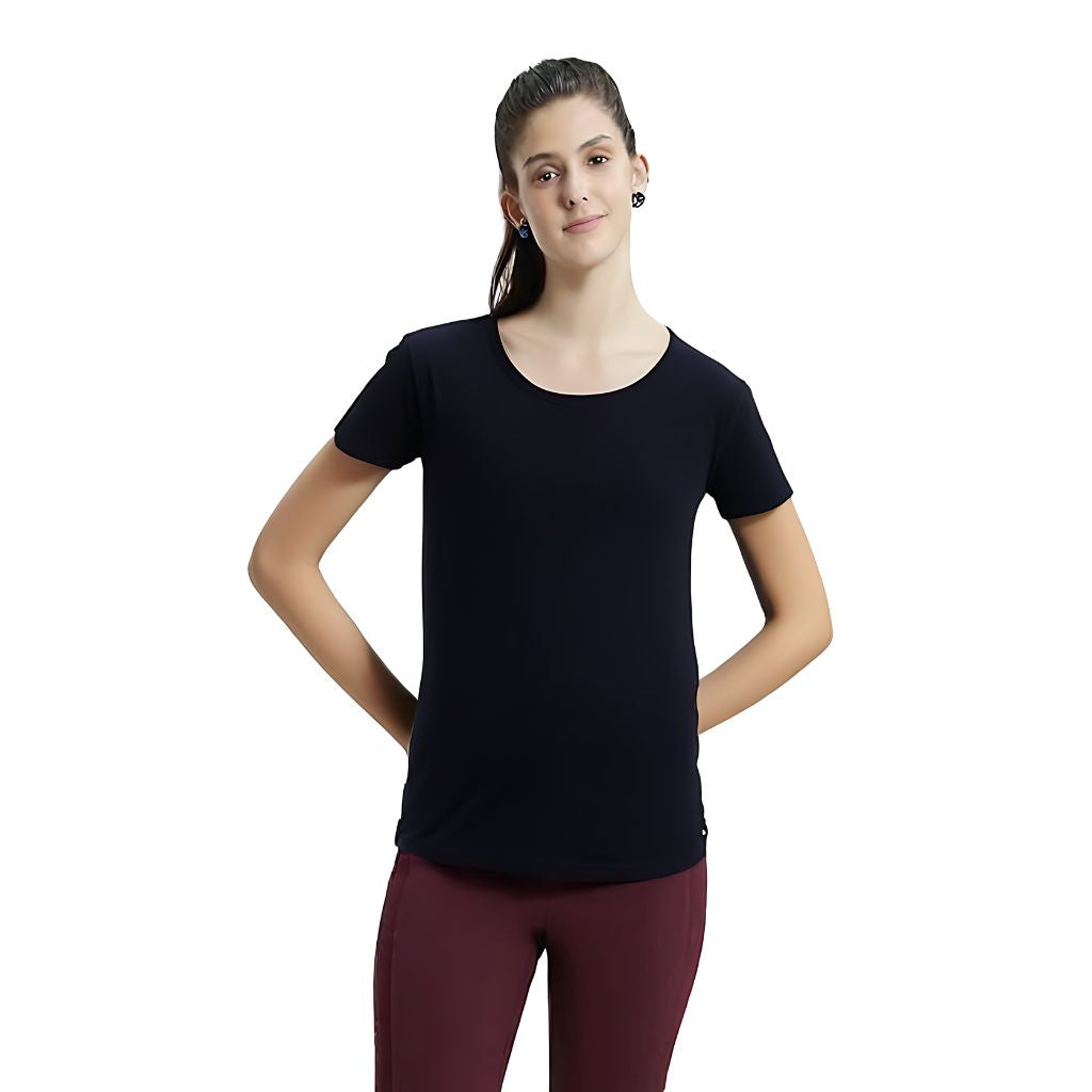 Lookswala Womens Round Neck T-Shirt With Half Sleeves